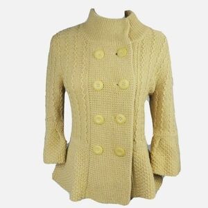 Caslon cardigan yellow peplum sleeves mod